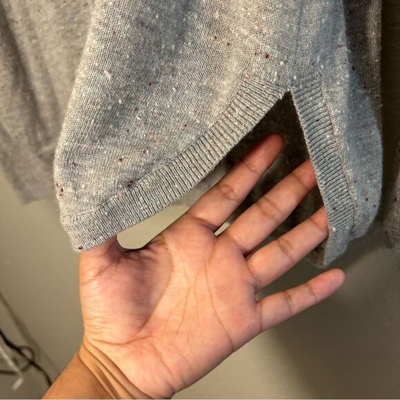 Caslon V-Neck Sweater Size Large Grey White & Purple Speckles Alpaca/Wool Blend - Picture 16 of 16